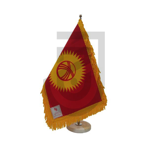 پرچم رومیزی قرقیزستان دور ریشه