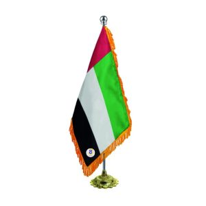 پرچم تشریفات ایالات متحده عربی با ریشه و پایه خورشیدی